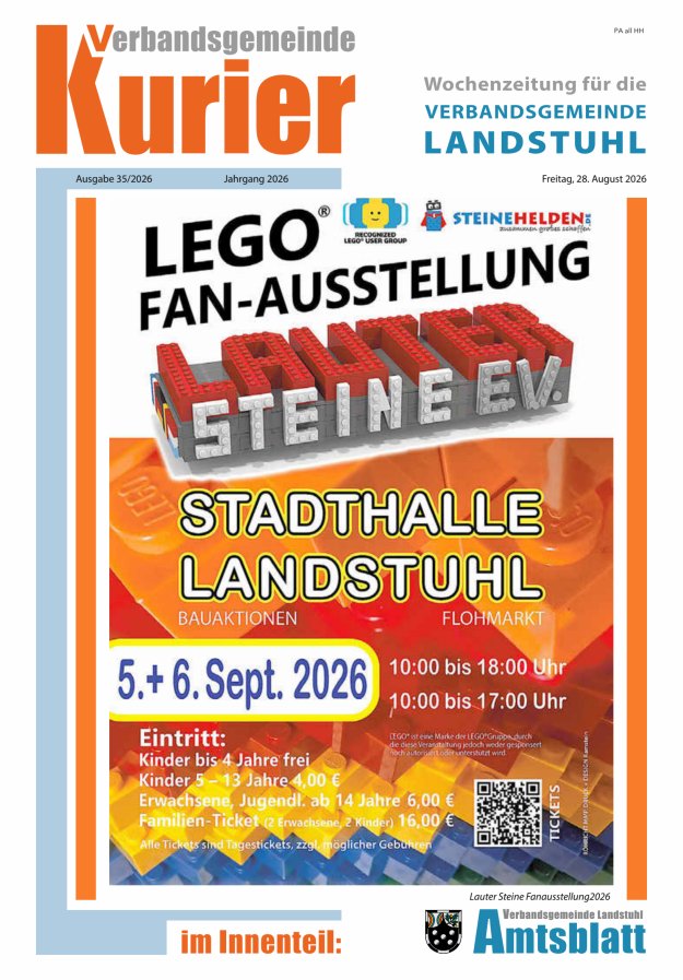 Verbandsgemeinde Kurier Landstuhl Titelblatt 35/2026