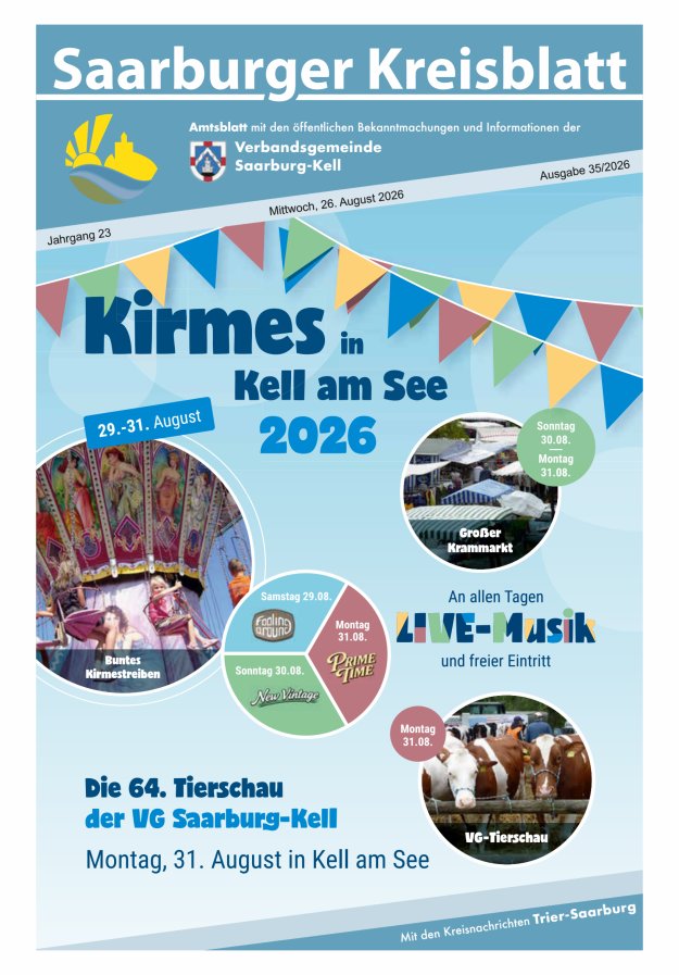 Saarburger Kreisblatt Titelblatt 35/2026