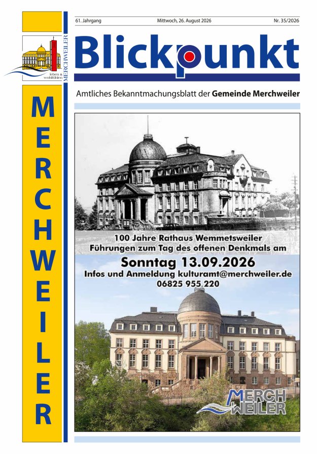 Blickpunkt Merchweiler Titelblatt 35/2026