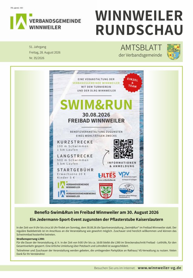 Winnweiler Rundschau Titelblatt 35/2026
