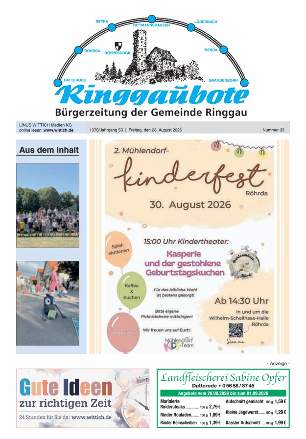 Ringgaubote Titelblatt 35/2026