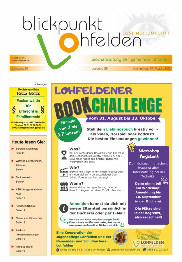 Blickpunkt Lohfelden Titelblatt 35/2026