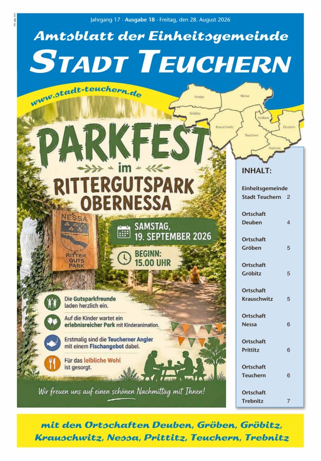 Amtsblatt der Einheitsgemeinde Stadt Teuchern Titelblatt 18/2026