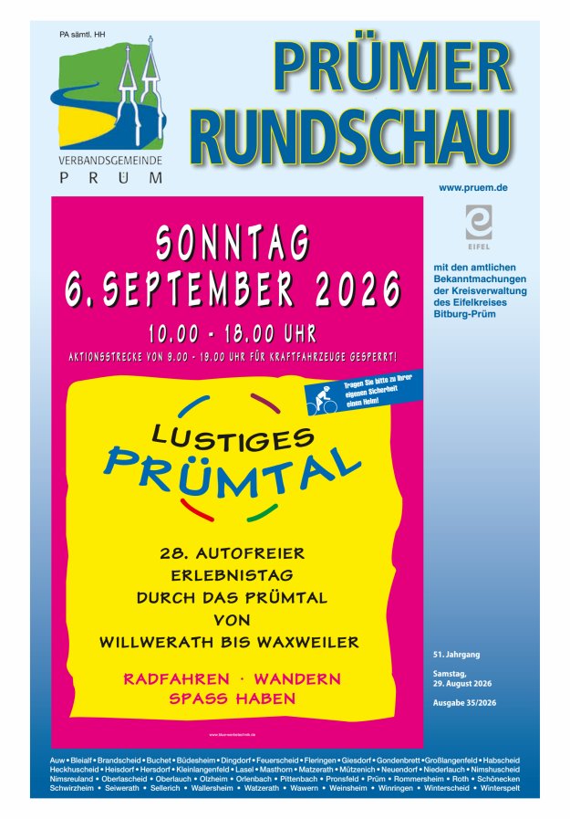 Prümer Rundschau Titelblatt 35/2026