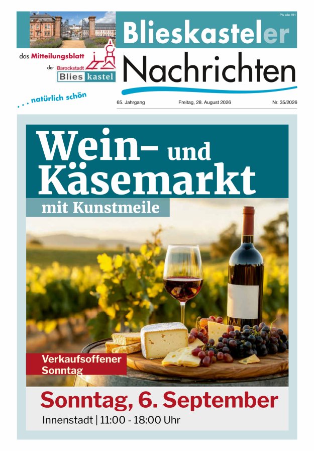 Blieskasteler Nachrichten  Titelblatt 35/2026