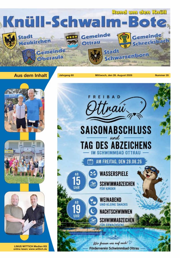 Knüll-Schwalm-Bote Titelblatt 35/2026