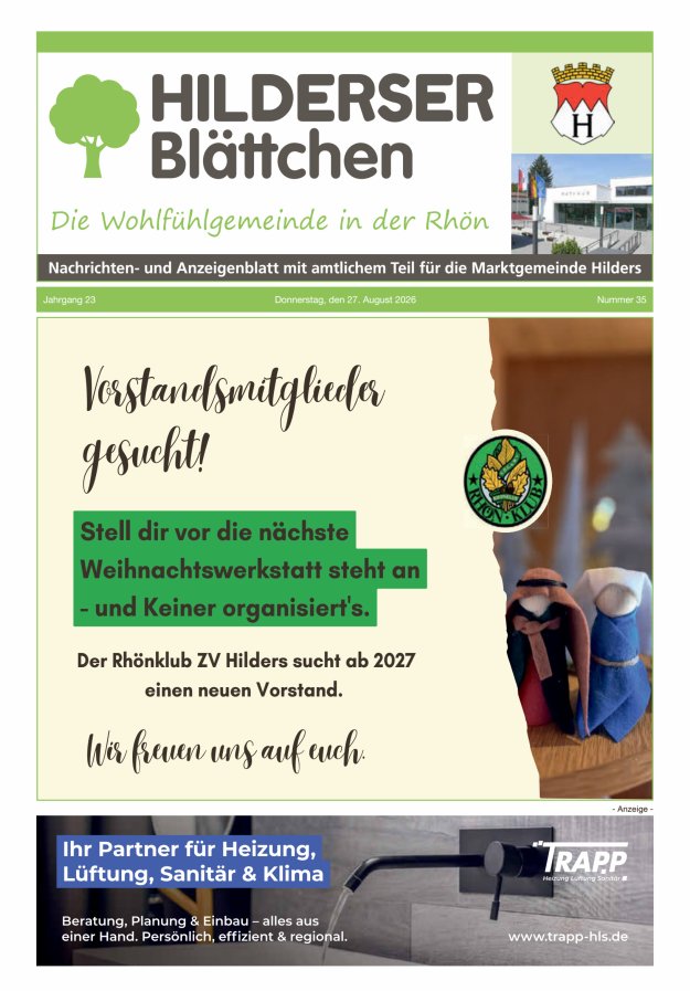 Hilderser Blättchen Titelblatt 35/2026