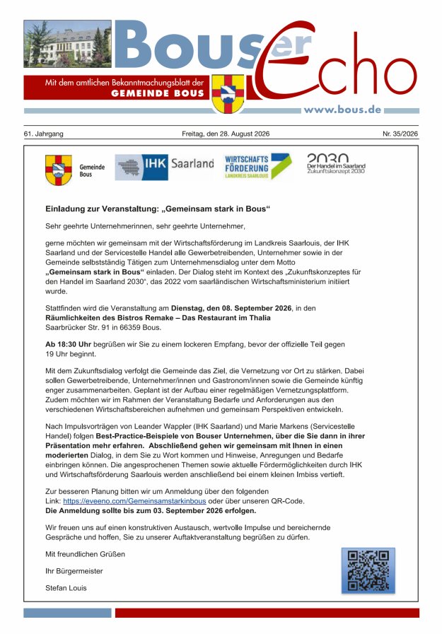 Bouser Echo Titelblatt 35/2026