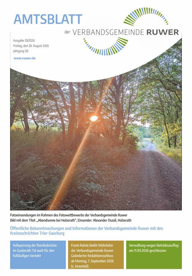 Amtsblatt VG Ruwer Titelblatt 35/2026