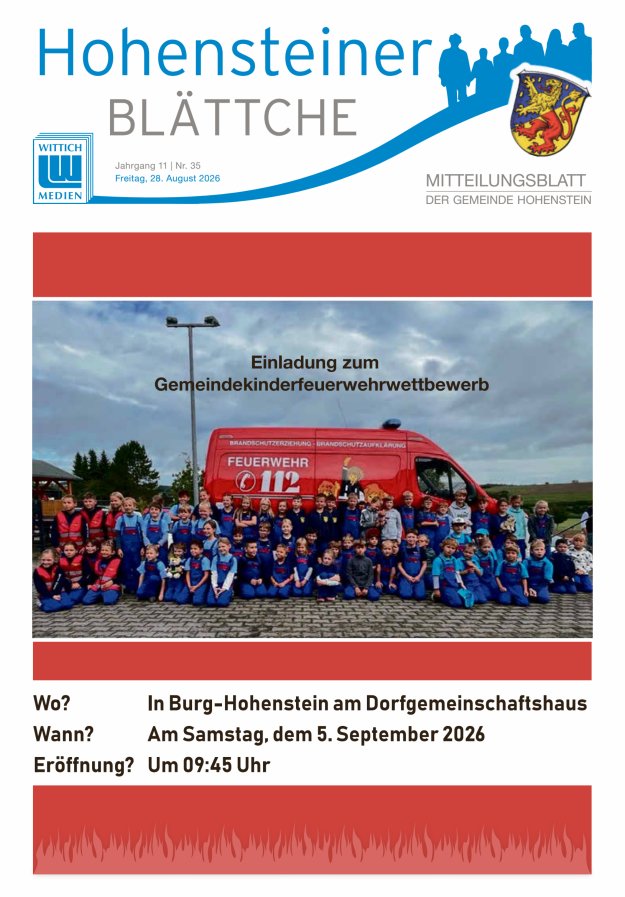 Hohensteiner Blättche Titelblatt 35/2026