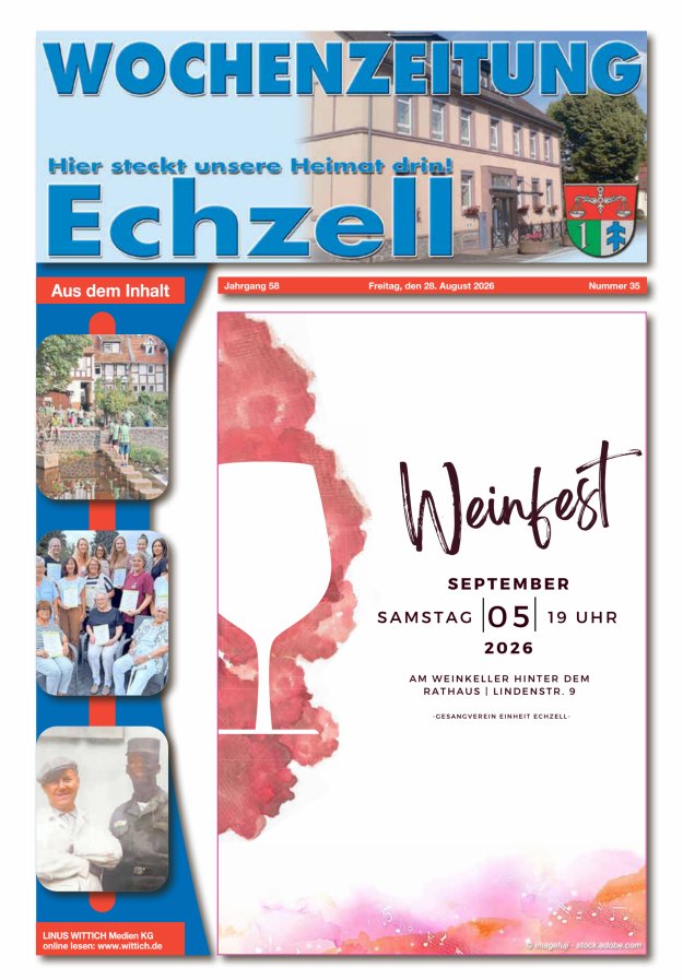 Wochenzeitung für die Gemeinde Echzell Titelblatt 35/2026