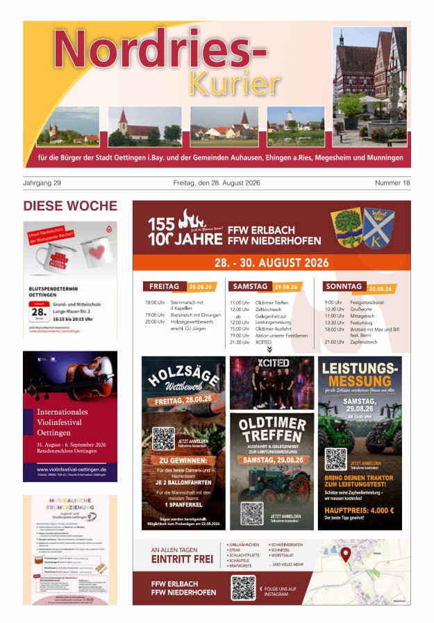 NordRies-Kurier Titelblatt 18/2026
