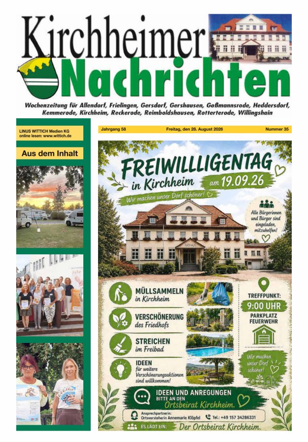 Kirchheimer Nachrichten Titelblatt 35/2026