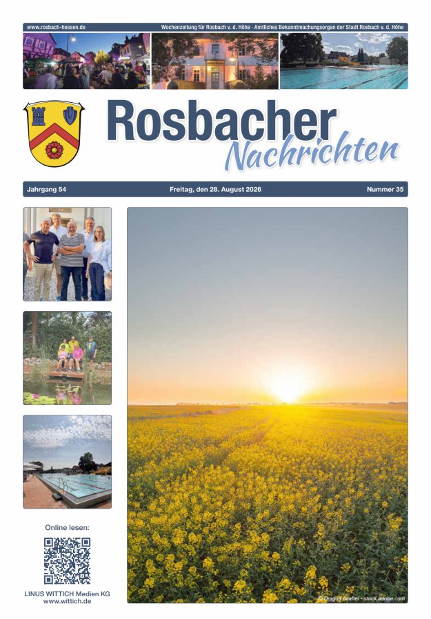 Rosbacher Nachrichten Titelblatt 35/2026