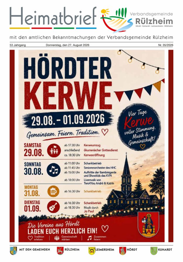 Heimatbrief VG Rülzheim Titelblatt 35/2026