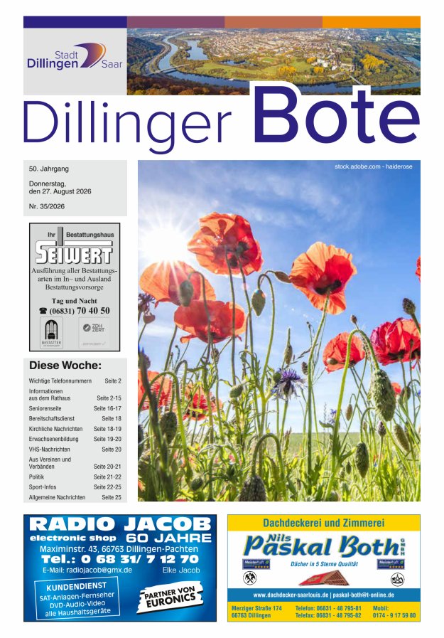 Dillinger Bote Titelblatt 35/2026