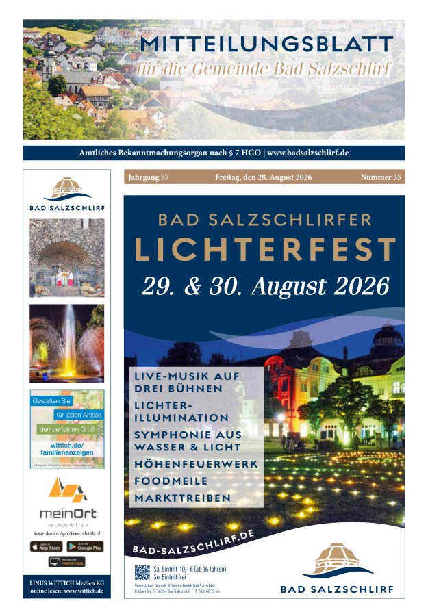Amtliches Bekanntmachungsorgan der Gemeinde Bad Salzschlirf Titelblatt 35/2026