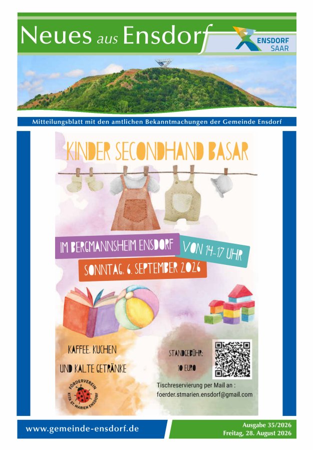 Neues aus Ensdorf Titelblatt 35/2026
