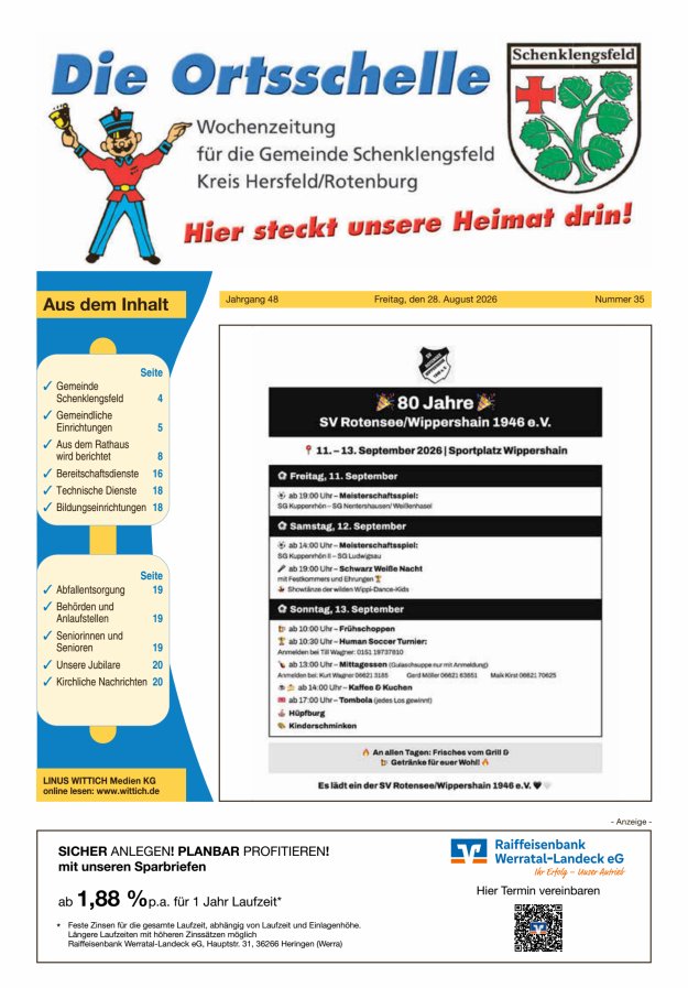 Die Ortsschelle Titelblatt 35/2026