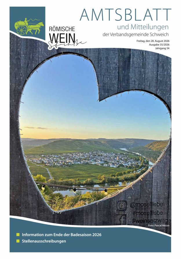 Amtsblatt VG Schweich Titelblatt 35/2026