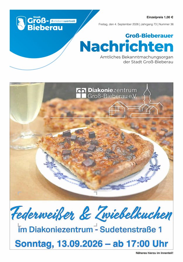 Groß-Bieberauer Nachrichten Titelblatt 36/2026