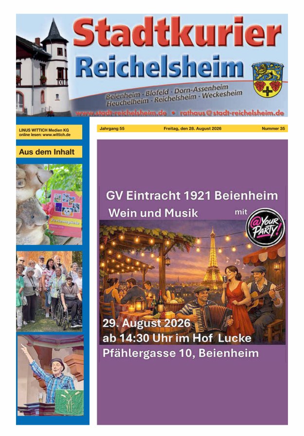 Stadtkurier Reichelsheim Titelblatt 35/2026