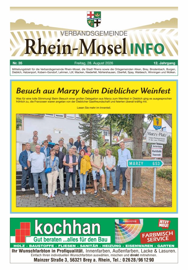 Rhein-Mosel Info Titelblatt 35/2026