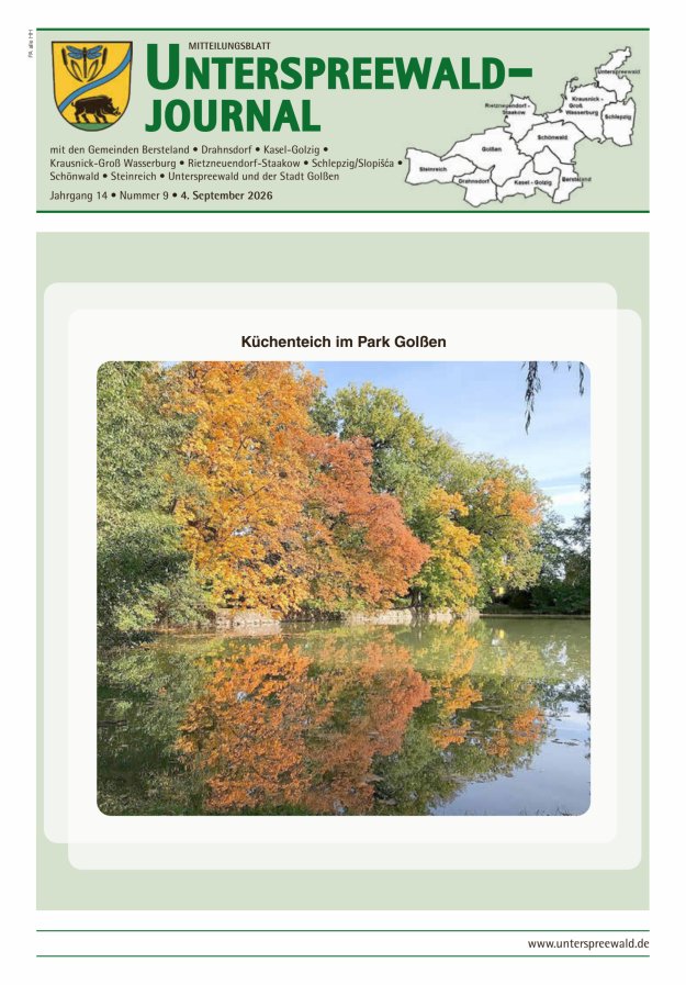 Unterspreewald-Journal Titelblatt 09/2026