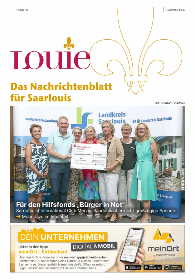 Louie - Nachrichtenblatt für Saarlouis Titelblatt 09/2026