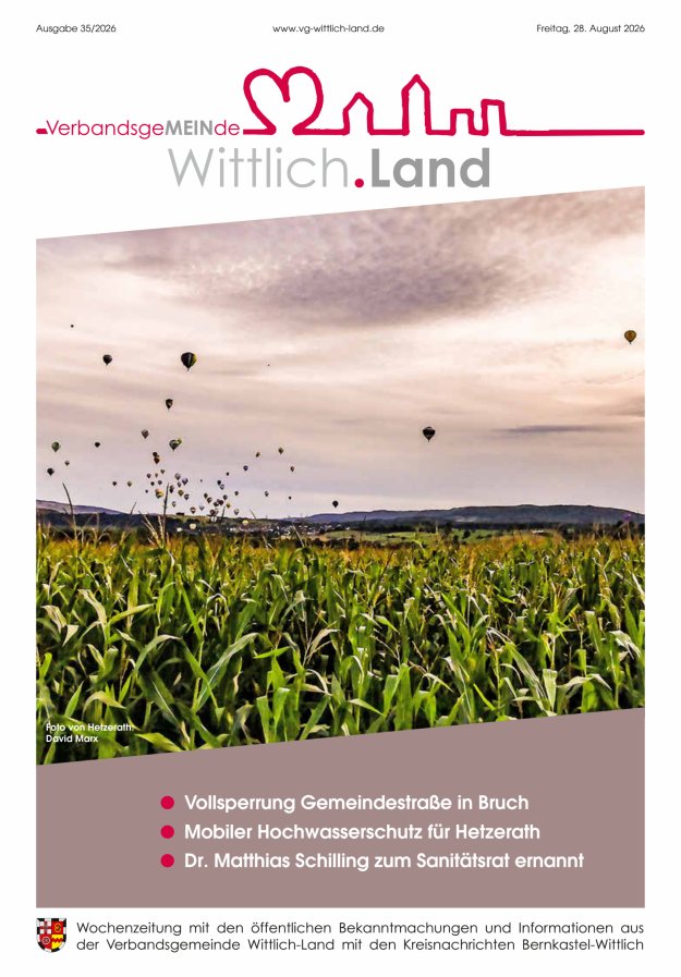 Mein Wittlich.Land Titelblatt 35/2026