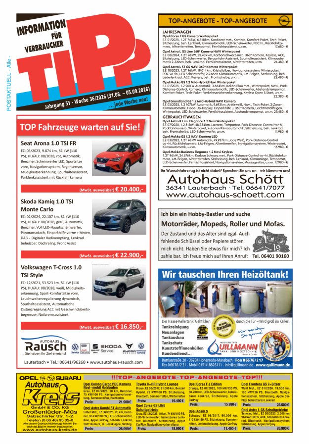 Tipp Vogelsberg Titelblatt 36/2026