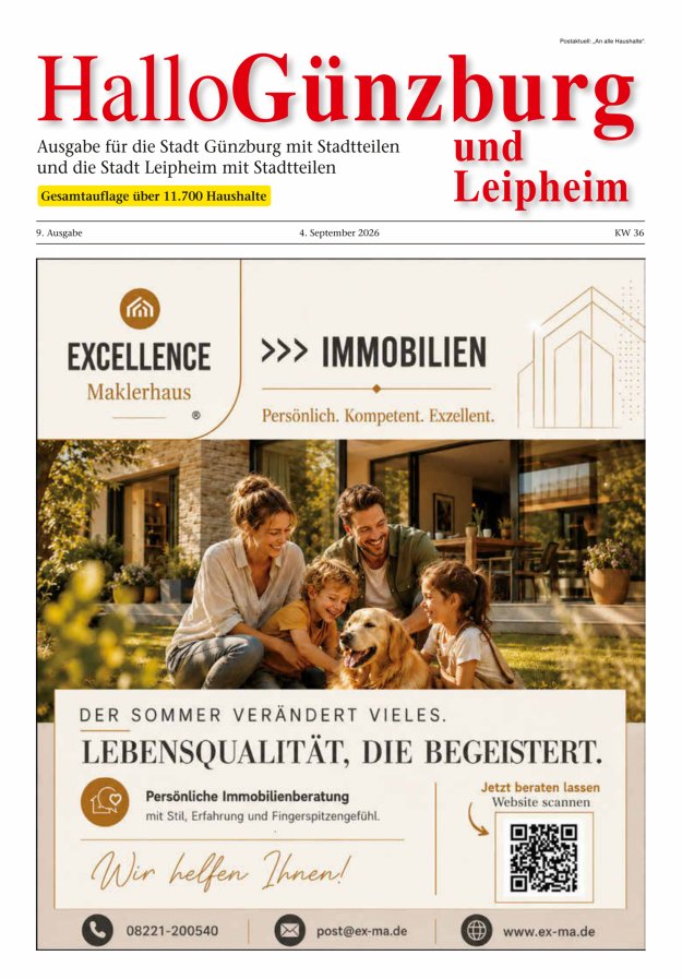 Informationen für die Bürger der Stadt Günzburg und ihrer Stadtteile Titelblatt 09/2026