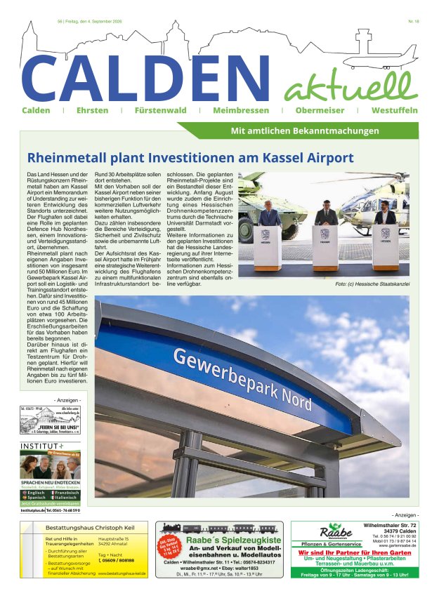 Calden aktuell Titelblatt 18/2026