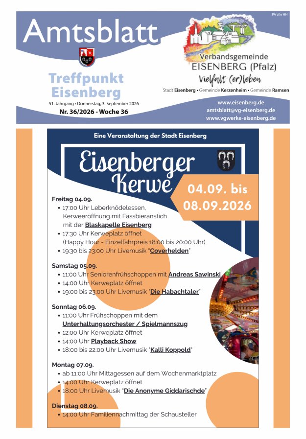 Treffpunkt Eisenberg Titelblatt 36/2026