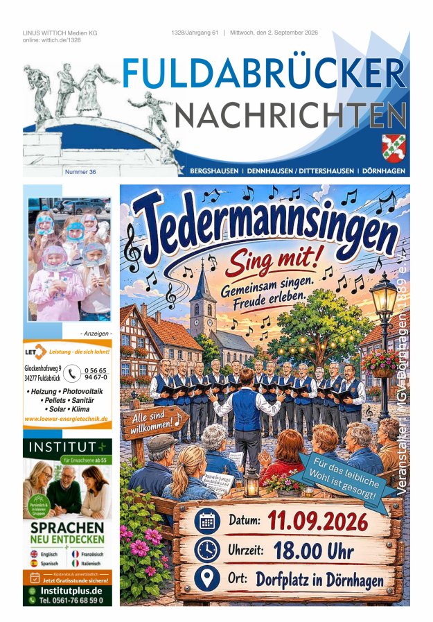 Fuldabrücker Nachrichten Titelblatt 36/2026