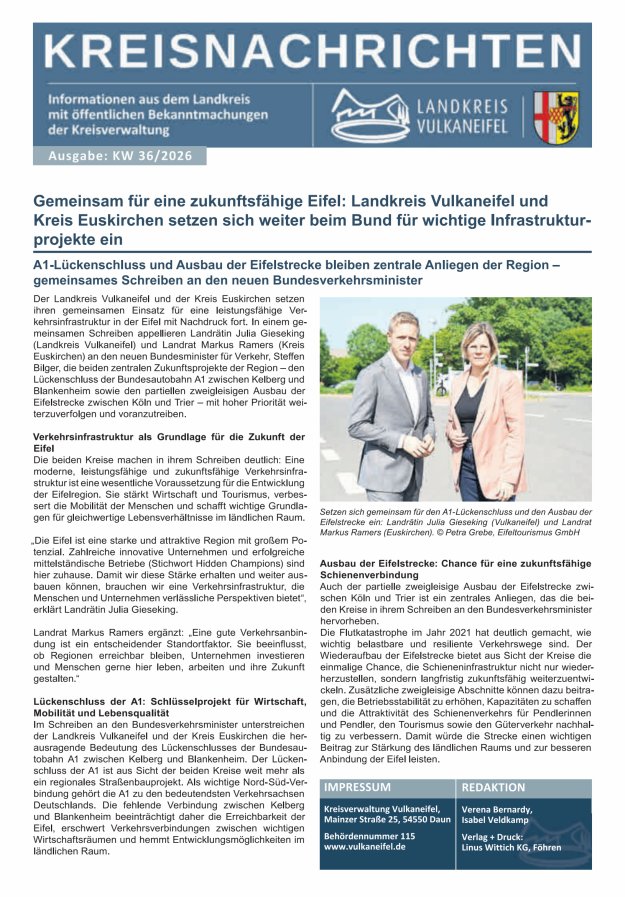 Kreisnachrichten Titelblatt 36/2026