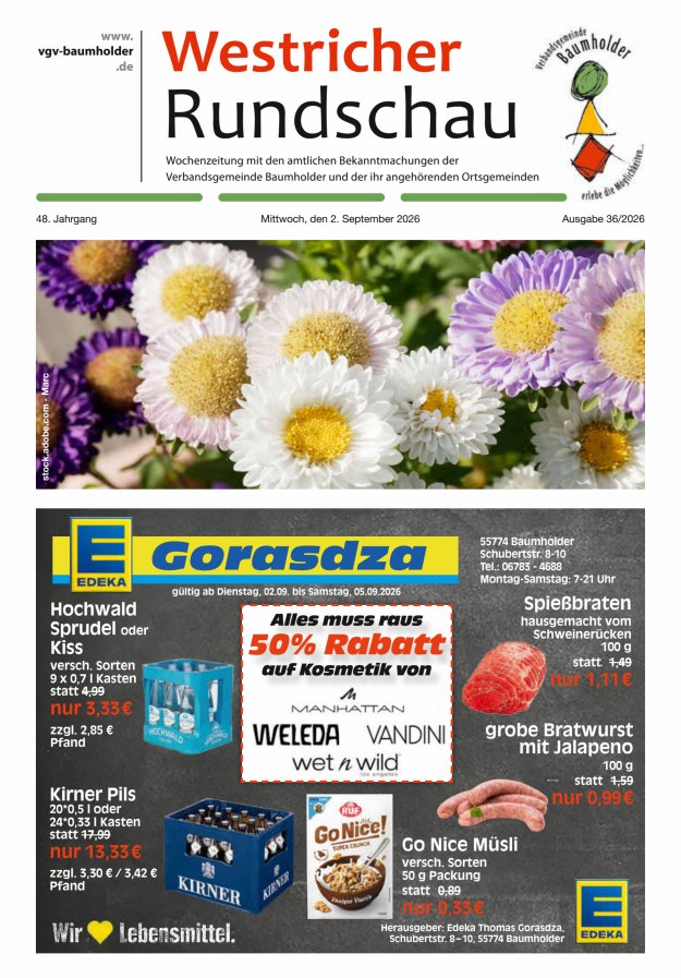Westricher Rundschau VG Baumholder Titelblatt 36/2026