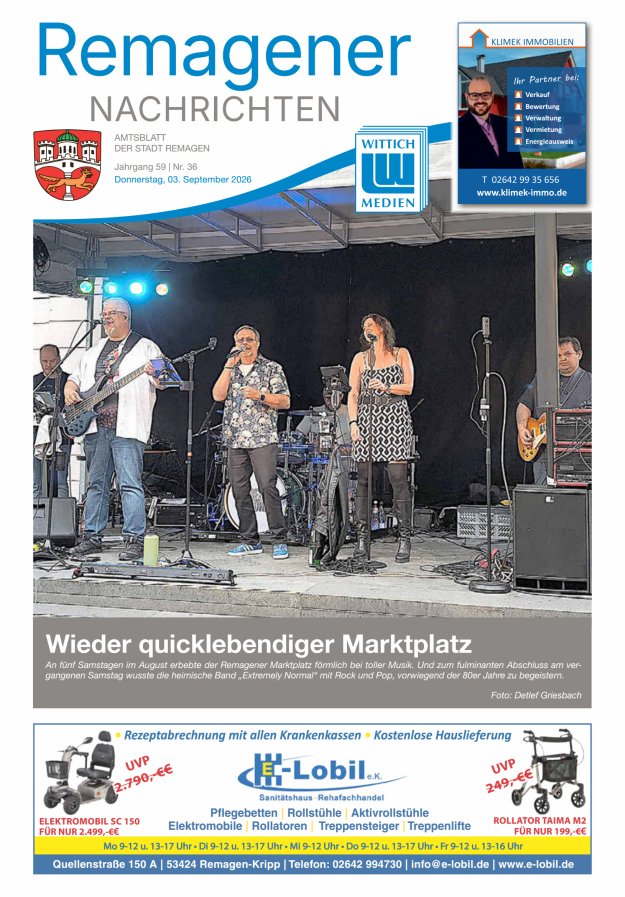 Remagener Nachrichten Titelblatt 36/2026
