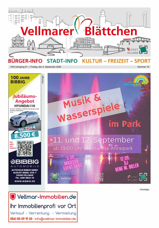 Vellmarer Blättchen Titelblatt 18/2026