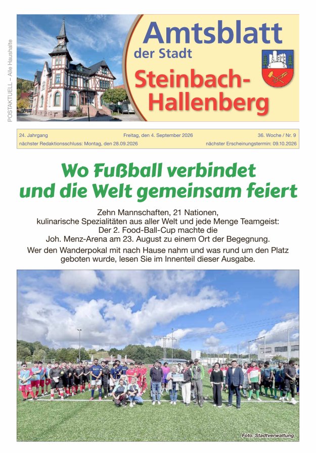 Amtsblatt der Stadt Steinbach-Hallenberg Titelblatt 09/2026
