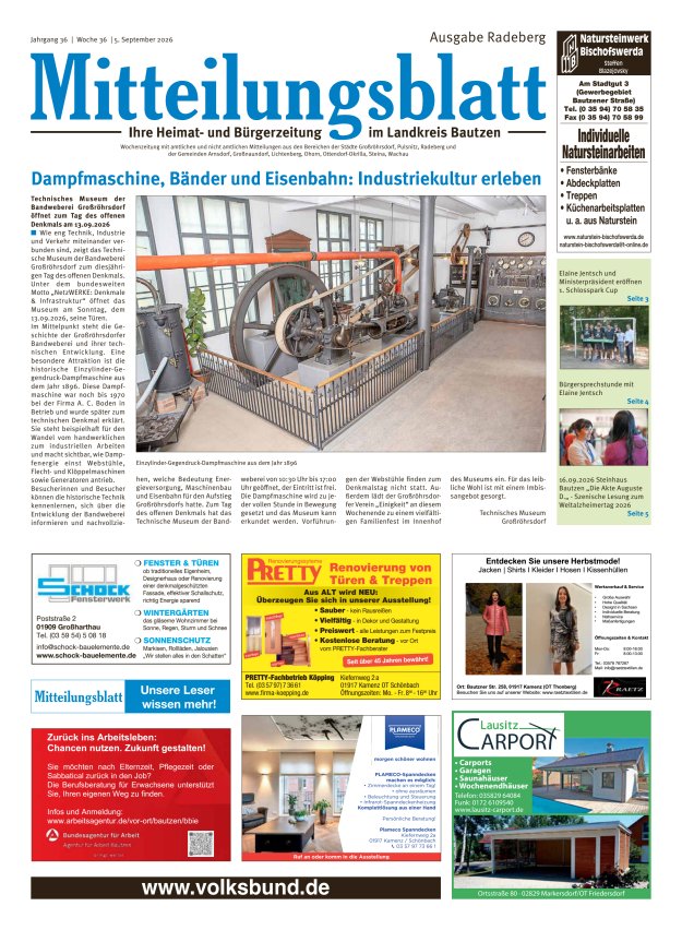 Mitteilungsblatt LK Bautzen Ausgabe Radeberg Titelblatt 18/2026