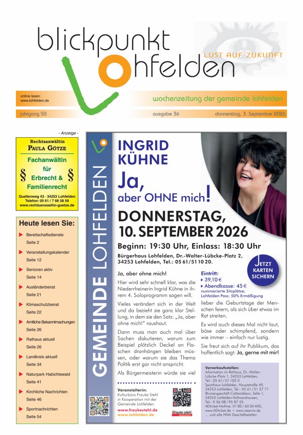 Blickpunkt Lohfelden Titelblatt 36/2026