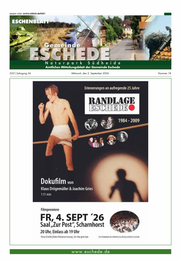 Eschenblatt Titelblatt 18/2026