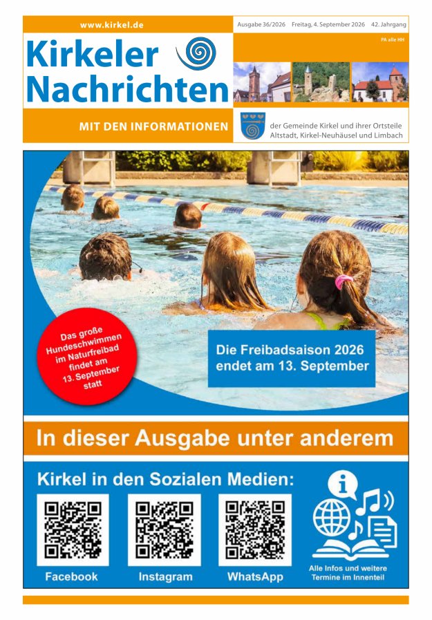 Kirkeler Nachrichten Titelblatt 36/2026