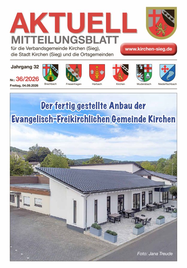Aktuell - Mitteilungsblatt für die VG Kirchen (Sieg) Titelblatt 36/2026