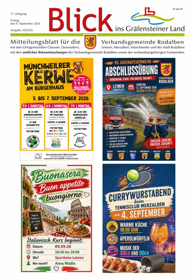 Blick ins Gräfensteiner Land VG Rodalben Titelblatt 36/2026