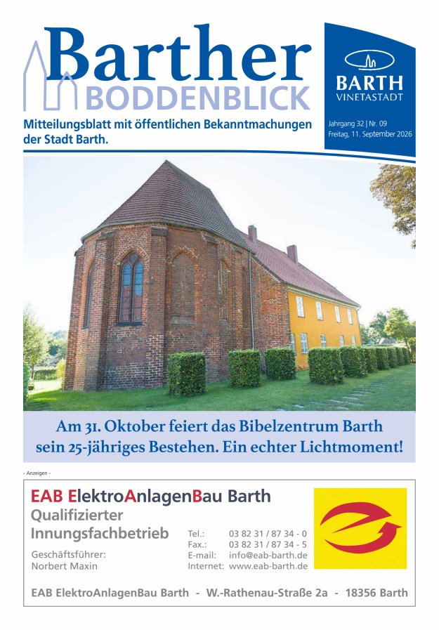 Barther Boddenblick Titelblatt 09/2026