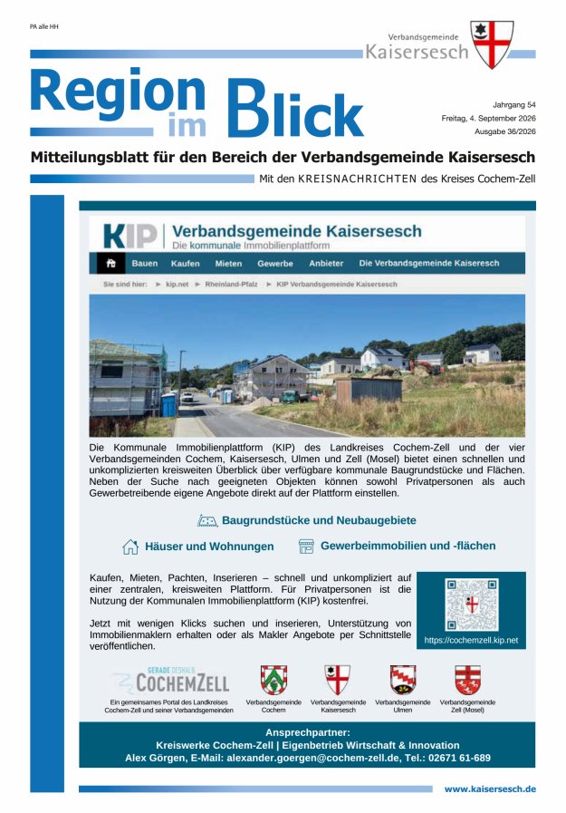 Region im Blick VG Kaisersesch Titelblatt 36/2026