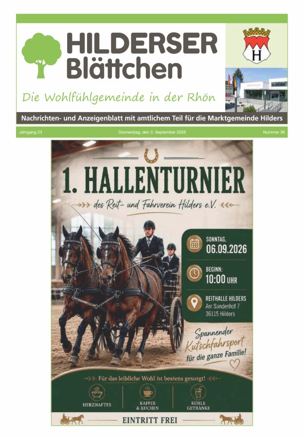 Hilderser Blättchen Titelblatt 36/2026