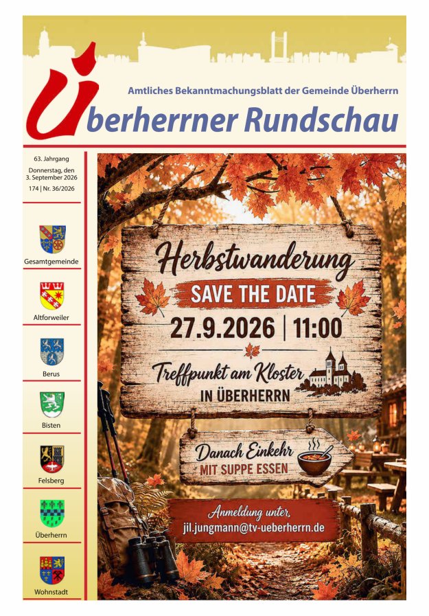 Überherrner Rundschau Titelblatt 36/2026